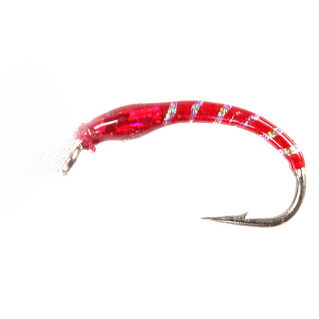 Buzzer Glass Body Ribbed Worm Red