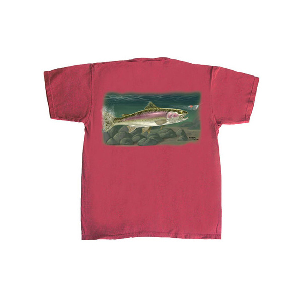 Flying Fisherman Rainbow Trout Tee - Red