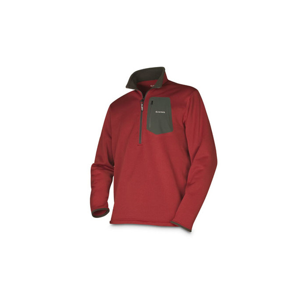 Simms RiverTek Heavyweight Zip Top - Red